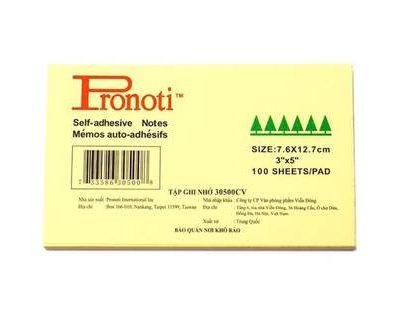 Giấy Note Vàng 3×5 Pronoti 7.6 x 12.7cm